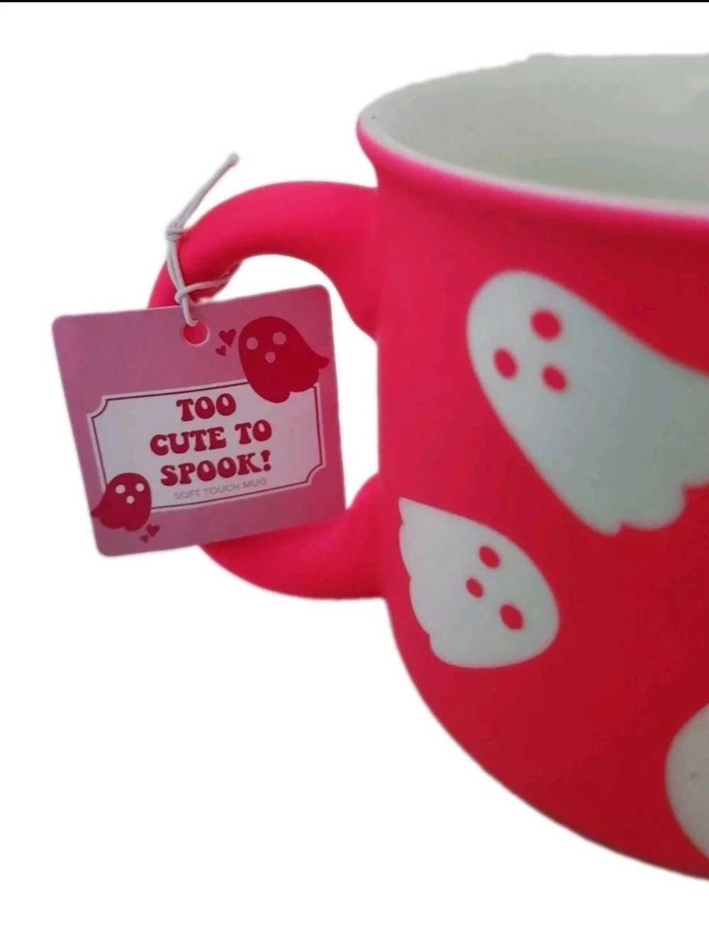 Pink Halloween Ghost Ceramic Mug - Cute Spooky Design